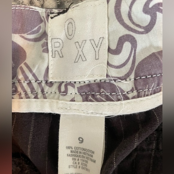 Brown striped Roxy shorts, Size 9 - Picture 3 of 3